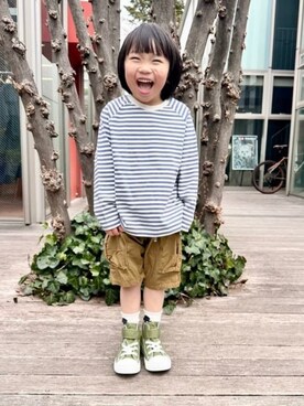 「こども ビームス（コドモビームス）のアイテム」を使った、こども ビームスさん（キッズ・100cm）の春コーディネート