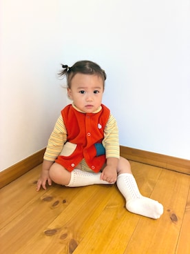 「こども ビームス（コドモビームス）のアイテム」を使った、こども ビームスさん（キッズ・70cm）の夏コーディネート