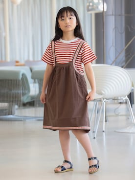 「こども ビームス（コドモビームス）のアイテム（トップス）」を使った、こども ビームスさん（キッズ・120cm）の夏コーディネート