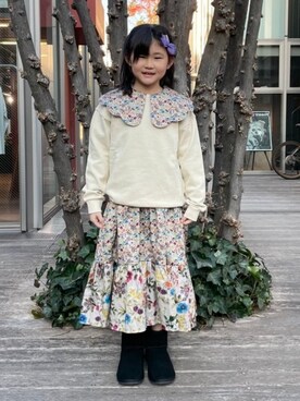 「こども ビームス（コドモビームス）のアイテム（スウェット）」を使った、こども ビームスさん（キッズ・150cm）の冬コーディネート