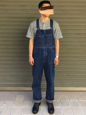 「orSlow（オアスロウ）のアイテム（オールインワン・サロペット）」を使った、身につけてなんぼさん（メンズ・170cm）の夏コーディネート