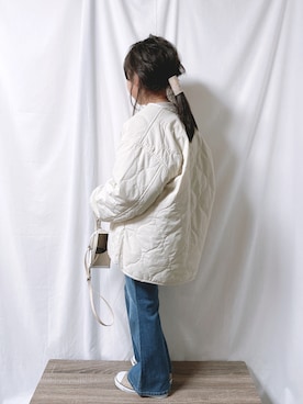 「アイテム（ブルゾン、ホワイト系）」を使った、aya＊tomoさん（キッズ・133cm）の秋コーディネート