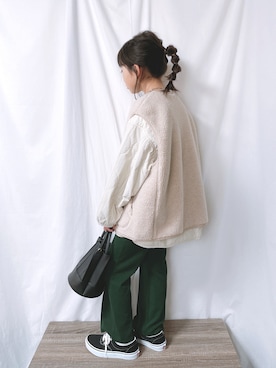 「アイテム（ベスト）」を使った、aya＊tomoさん（キッズ・133cm）の秋コーディネート