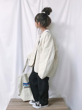 「LOWRYS FARM」｜「アイテム（オールインワン・サロペット）」を使った、aya＊tomoさん（キッズ・133cm）の秋コーディネート