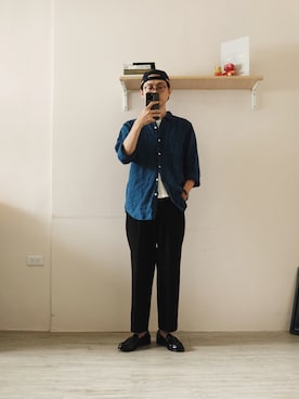 「MUJI」｜「アイテム（帽子）」を使った、Kennyさん（メンズ・169cm）の夏コーディネート