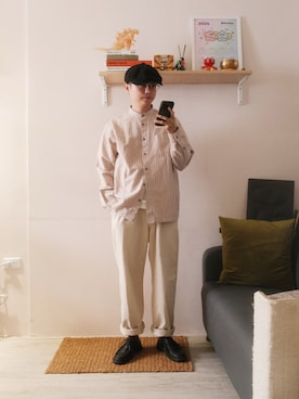 「アイテム（キャスケット）」を使った、Kennyさん（メンズ・169cm）の春コーディネート