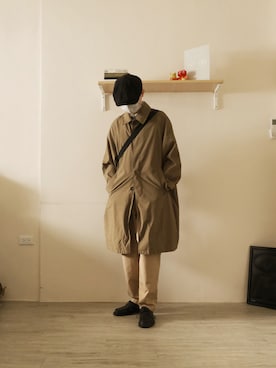 「古着好きな人と繋がりたい」｜「アイテム（トレンチコート）」を使った、Kennyさん（メンズ・169cm）の春コーディネート