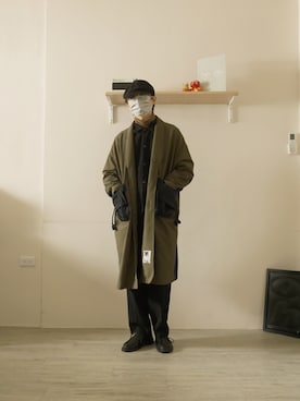 「MUJI」｜「アイテム（トレンチコート）」を使った、Kennyさん（メンズ・169cm）の春コーディネート