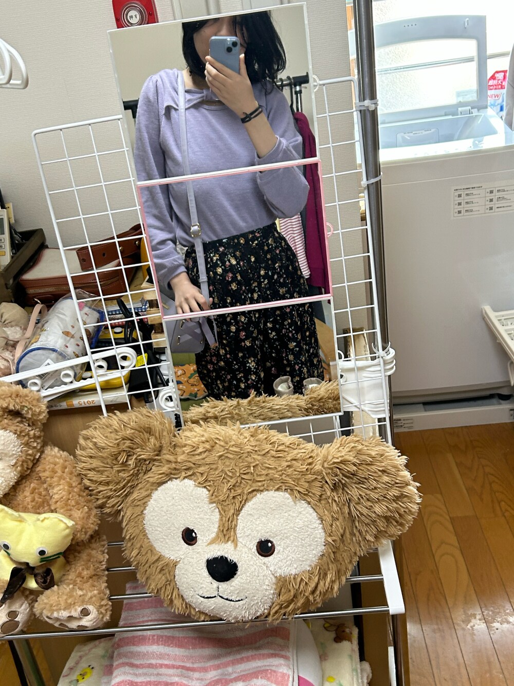 「春服デビュー宣言、おでかけコーデ、春コーデ、ラベンダー、リボントップス、リボンバッグ」｜「Honeysのアイテム（トップス、パープル系）」を使った、サンサン太陽の下さん（レディース・166cm）の春コーディネートの1枚目の写真