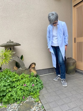 「BEAMS BOY（ビームスボーイ）のアイテム（シャツワンピース）」を使った、miyoko0163さん（レディース・163cm）の春コーディネート