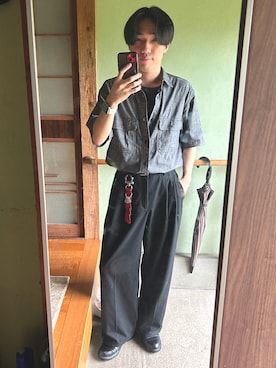 「LIDNM（リドム）のアイテム」を使った、シドさん（メンズ・163cm）の夏コーディネート