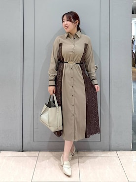 「アイテム（シャツワンピース）」を使った、andemiu_haru🐰さん（レディース・162cm）の秋コーディネート