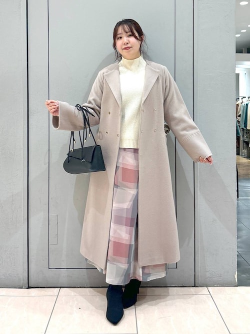 セール】【S.M展開】メルトンノーカラーロングコート124791（ノー