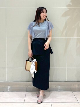 「Andemiu（アンデミュウ）のザツザイハイショクBAG995247（かごバッグ）」を使った、andemiu_haru🐰さん（レディース・162cm）の夏コーディネート