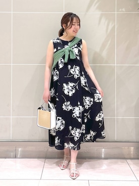 「Andemiu（アンデミュウ）のザツザイハイショクBAG995247（かごバッグ）」を使った、andemiu_haru🐰さん（レディース・162cm）の春コーディネート