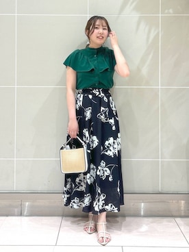 「Andemiu（アンデミュウ）のザツザイハイショクBAG995247（かごバッグ）」を使った、andemiu_haru🐰さん（レディース・162cm）の春コーディネート