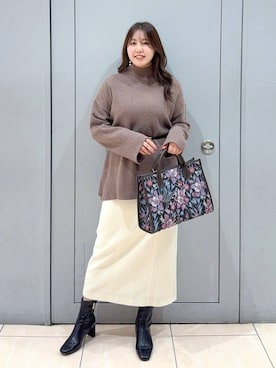 「デート/ロマンティック」｜「アイテム（トートバッグ）」を使った、andemiu_haru🐰さん（レディース・162cm）の冬コーディネート