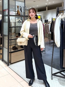 「Andemiu（アンデミュウ）のアイテム（その他パンツ）」を使った、andemiu_haru🐰さん（レディース・162cm）の秋コーディネート