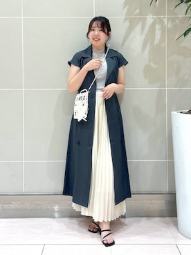 「Andemiu（アンデミュウ）のパールメタルアクセントネックレス139103（ネックレス）」を使った、andemiu_haru🐰さん（レディース・162cm）の夏コーディネート