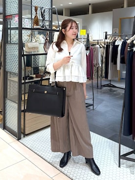 「Andemiu（アンデミュウ）のアイテム（その他パンツ）」を使った、andemiu_haru🐰さん（レディース・162cm）の秋コーディネート