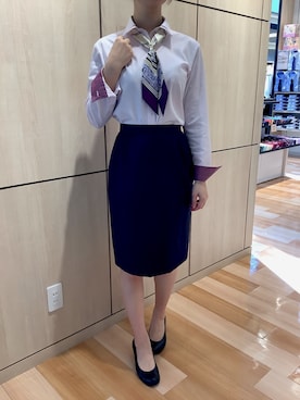 「ビジネススタイル」｜「アイテム（財布/小物）」を使った、TOKYO SHIRTS 盛岡イオンモール店さん（レディース・160cm）の冬コーディネート