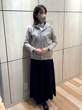 「クレリックシャツ」｜TOKYO SHIRTS 盛岡イオンモール店さん（レディース・165cm）の冬コーディネート