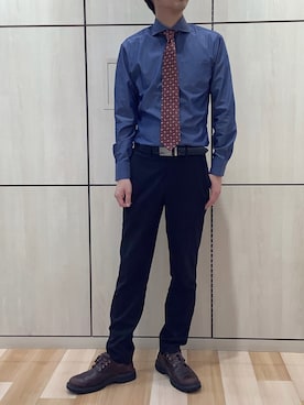 「アイテム（ビジネスシャツ）」を使った、TOKYO SHIRTS 盛岡イオンモール店さん（メンズ・175cm）の夏コーディネート