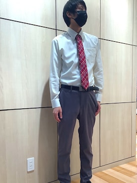 「PEANUTS（ピーナッツ）のアイテム」を使った、TOKYO SHIRTS 盛岡イオンモール店さん（メンズ・175cm）の冬コーディネート