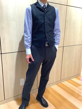 「クレリックシャツ」｜TOKYO SHIRTS 盛岡イオンモール店さん（メンズ・175cm）の秋コーディネート