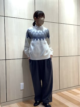 「アイテム（ビジネスシャツ、ブルー系）」を使った、TOKYO SHIRTS 盛岡イオンモール店さん（レディース・165cm）の秋コーディネート