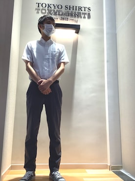 「ホリゾンタルカラー」｜TOKYO SHIRTS 盛岡イオンモール店さん（メンズ・175cm）の夏コーディネート