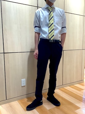 「ホリゾンタルカラー」｜TOKYO SHIRTS 盛岡イオンモール店さん（メンズ・175cm）の春コーディネート