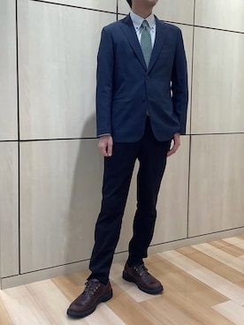 「アイテム（ネクタイ、グリーン系）」を使った、TOKYO SHIRTS 盛岡イオンモール店さん（メンズ・175cm）の春コーディネート