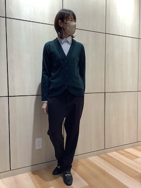 「アイテム（ビジネスシャツ、ブルー系）」を使った、TOKYO SHIRTS 盛岡イオンモール店さん（レディース・165cm）の秋コーディネート