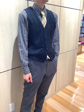 「Disney（ディズニー）のアイテム」を使った、TOKYO SHIRTS 盛岡イオンモール店さん（メンズ・175cm）の秋コーディネート