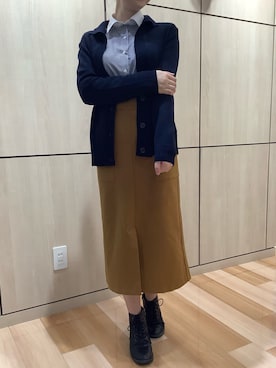 「アイテム（ビジネスシャツ、ブルー系）」を使った、TOKYO SHIRTS 盛岡イオンモール店さん（レディース・161cm）の秋コーディネート