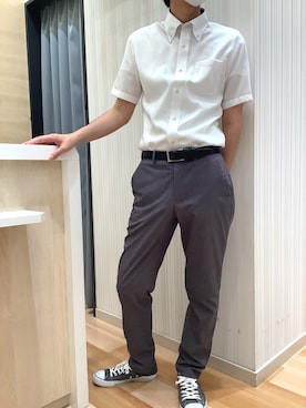 Tokyo Shirts トウキョウシャツ の 形態安定ノーアイロン ボタンダウン 半袖ビジネスワイシャツ ビジネスシャツ Wear