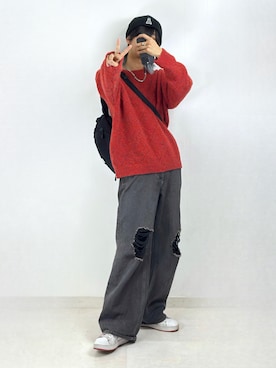 「ALAND（エーランド）のアイテム」を使った、SV / えすぶいさん（メンズ・173cm）の冬コーディネート