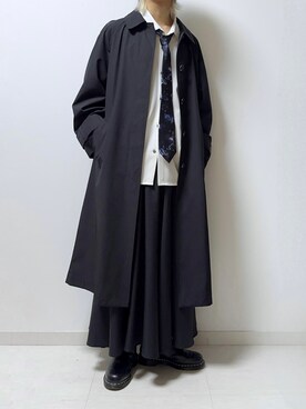 「ZARA（ザラ）のアイテム（ステンカラーコート）」を使った、SV / えすぶいさん（メンズ・173cm）の秋コーディネート