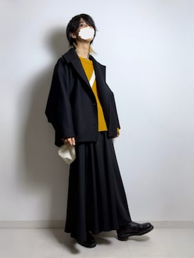 「今日のコスメと服」｜「アイテム（ピーコート）」を使った、SV / えすぶいさん（メンズ・173cm）の冬コーディネート