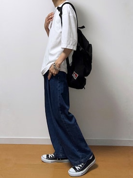 「BEN DAVIS（ベンデイビス）のアイテム（バッグ）」を使った、SV / えすぶいさん（メンズ・173cm）の夏コーディネート
