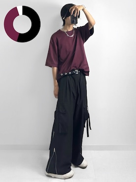 「LAD MUSICIAN（ラッドミュージシャン）のアイテム（アクセサリー）」を使った、SV / えすぶいさん（メンズ・173cm）の夏コーディネート