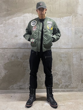 「TOPGUN」｜「アイテム（ジャケット/アウター）」を使った、KENさん（メンズ・183cm）の秋コーディネート