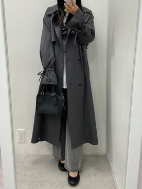 「one after another NICE CLAUP（ワンアフターアナザーナイスクラップ）のアイテム（トレンチコート）」を使った、marikoさん（レディース・162cm）の冬コーディネート