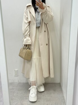 「one after another NICE CLAUP（ワンアフターアナザーナイスクラップ）のアイテム（トレンチコート）」を使った、marikoさん（レディース・162cm）の冬コーディネート