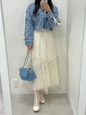 「one after another NICE CLAUP（ワンアフターアナザーナイスクラップ）のアイテム（デニムジャケット）」を使った、marikoさん（レディース・162cm）の冬コーディネート