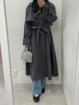 「one after another NICE CLAUP（ワンアフターアナザーナイスクラップ）のアイテム（トレンチコート）」を使った、marikoさん（レディース・162cm）の冬コーディネート