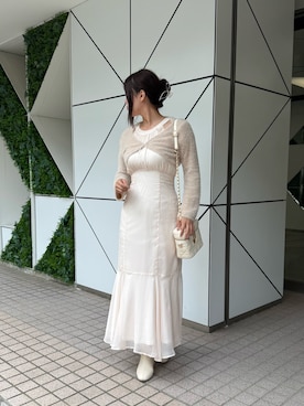 「one after another NICE CLAUP（ワンアフターアナザーナイスクラップ）のアイテム（ワンピース）」を使った、marikoさん（レディース・162cm）の秋コーディネート