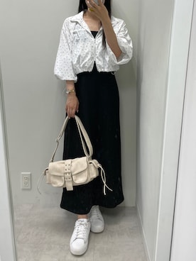 「one after another NICE CLAUP（ワンアフターアナザーナイスクラップ）のアイテム（ナイロンジャケット）」を使った、marikoさん（レディース・162cm）の夏コーディネート