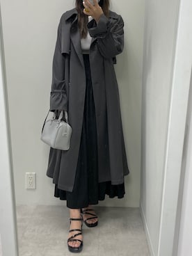 「one after another NICE CLAUP（ワンアフターアナザーナイスクラップ）のアイテム（トレンチコート）」を使った、marikoさん（レディース・162cm）の春コーディネート